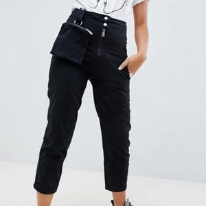 NWT ASOS Blk Straight Leg Pants w/ Detach Fanny 8